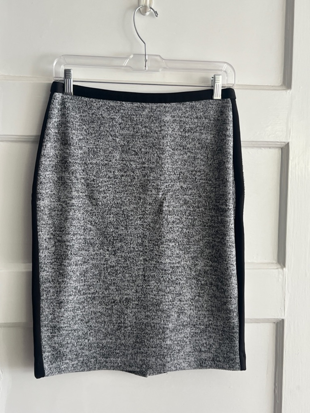 Calvin Klein Heather Gray Pencil Skirt with Black Side Panels